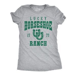 Womens Funny T Shirts Lucky Horseshoe Ranch Sarcastic St Patricks Day Tee For
